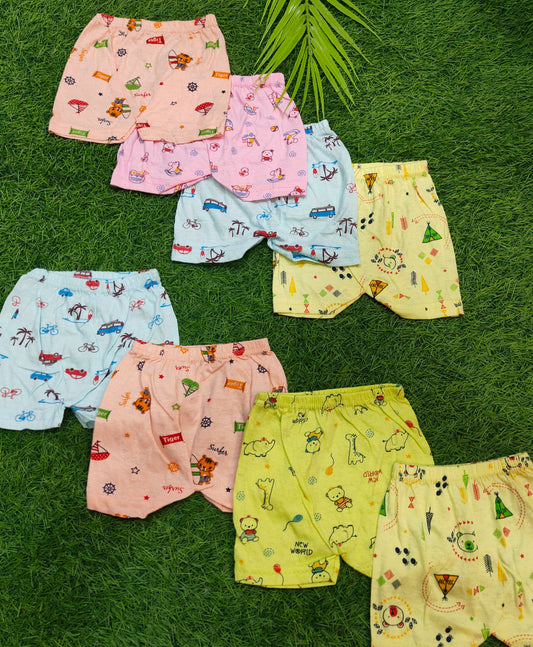 Baby Cotton Shorts - Pack of 8 (0-6 Months)